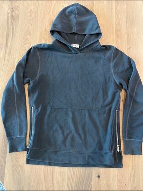 John Elliott Dark Navy Zip-Trim Hooded Sweatshirt